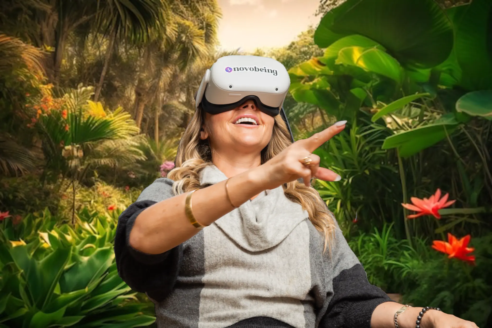 Patient experiencing Novobeing VR therapy for addiction treatment